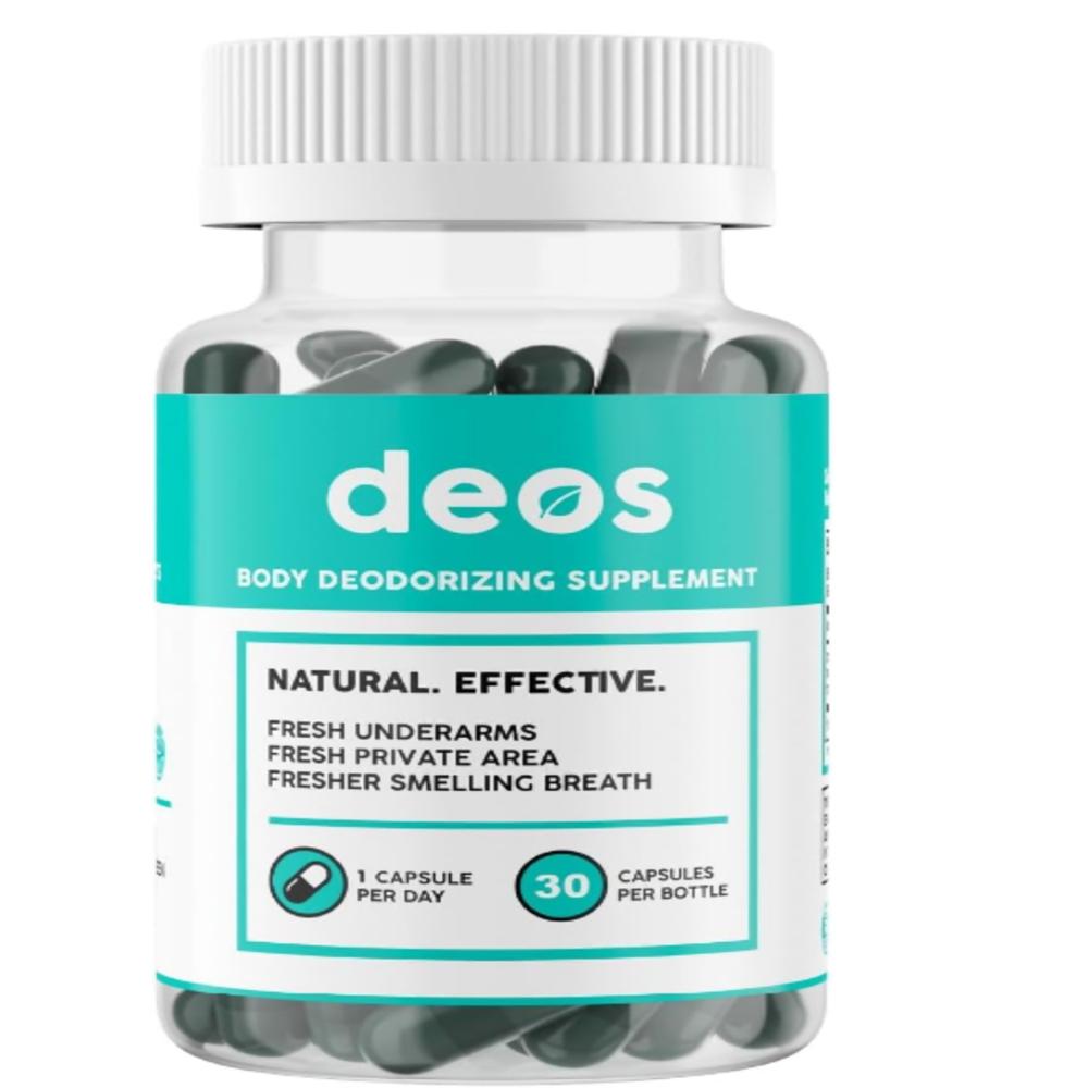 DEOS Desodorante Interno Natural Control de Olores y Frescura Total 30 Cápsulas Veganas